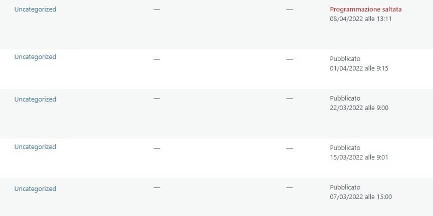 Programmazione saltata nella pubblicazione di un articolo: soluzioni per risolvere